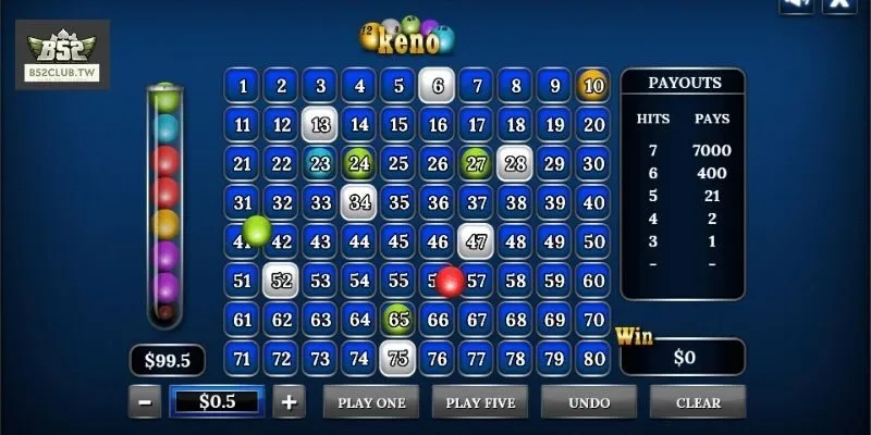 Keno là trò chơi xổ số nhanh hấp dẫn 